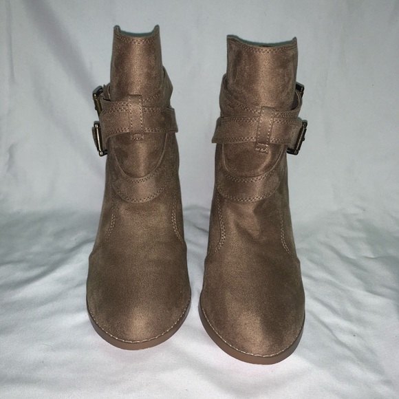 Light Brown Heeled Booties - Picture 2 of 4